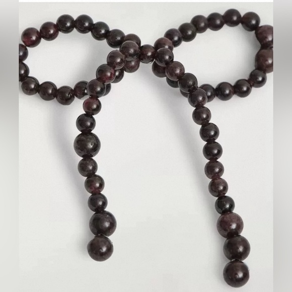 New COS Garnet Bow Beaded Earrings - Picture 3 of 10